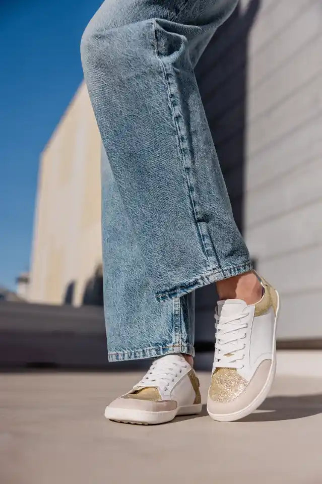 Shapen | Charm | Sneakers med glitter och läder