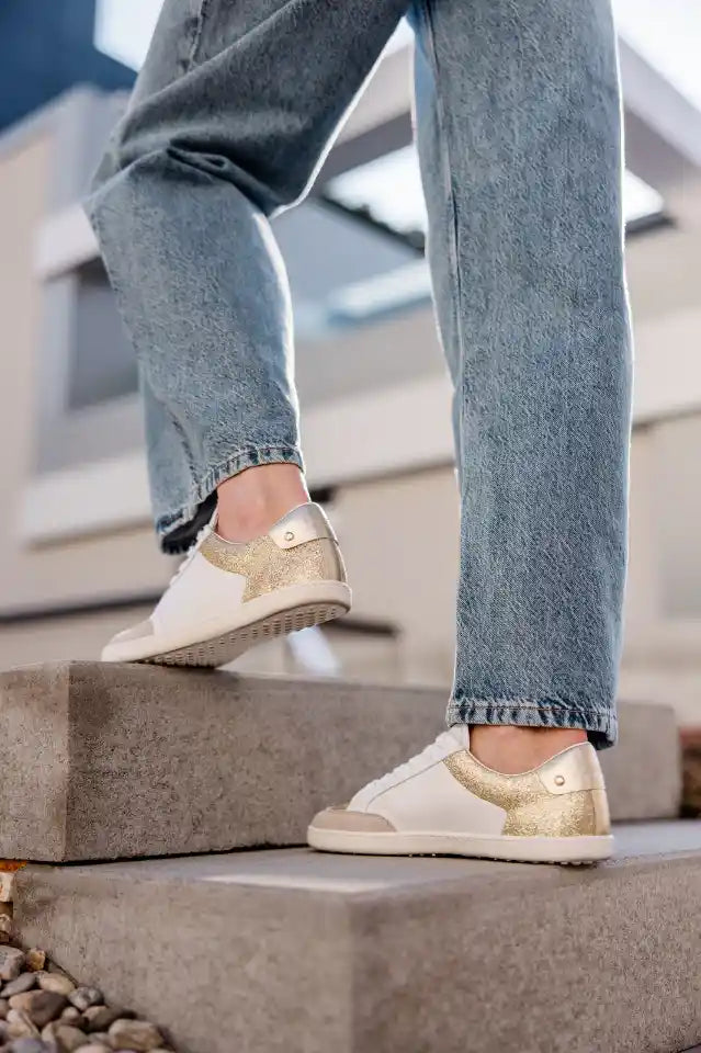 Shapen | Charm | Sneakers med glitter och läder