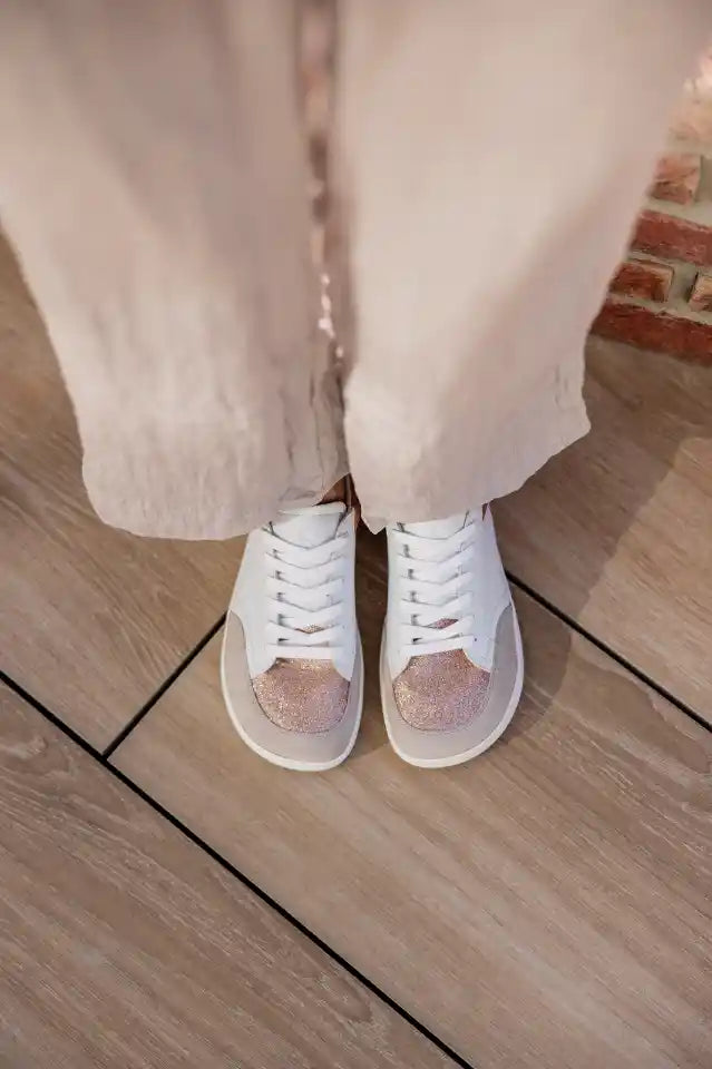 Shapen | Charm | Sneakers med glitter och läder