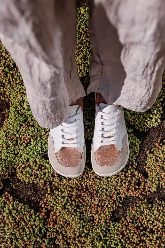 Shapen | Charm | Sneakers med glitter och läder