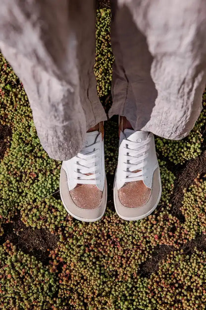 Shapen | Charm | Sneakers med glitter och läder