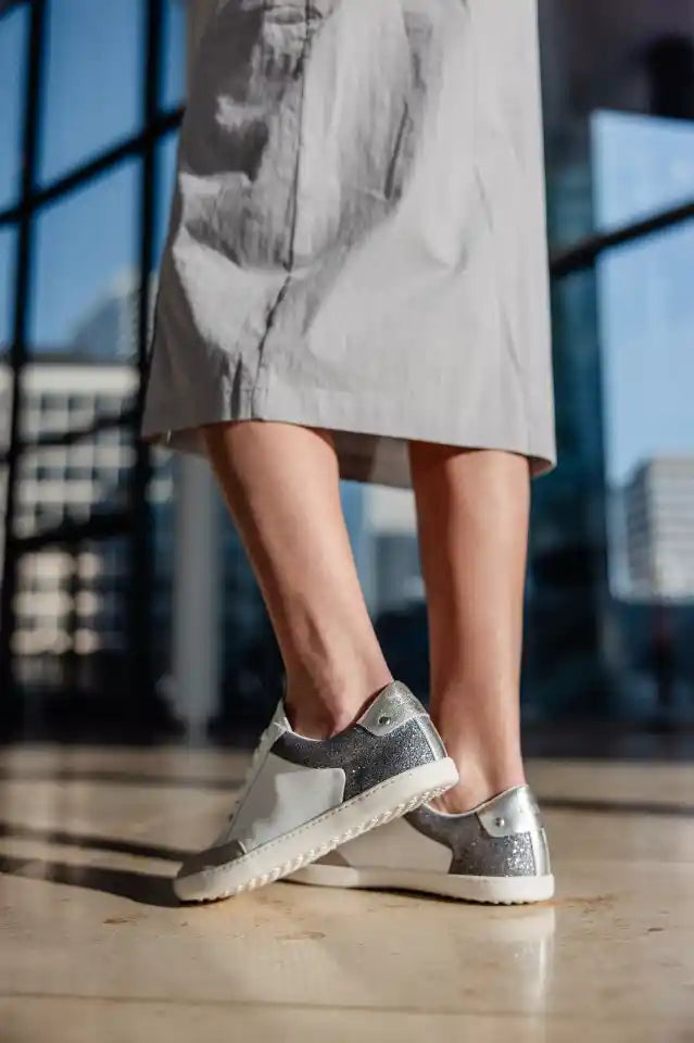 Shapen | Charm | Sneakers med glitter och läder