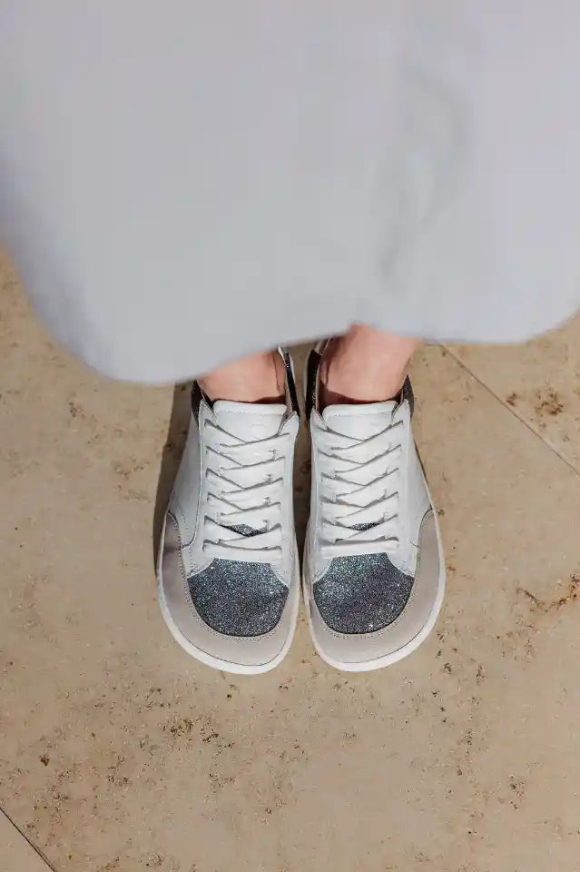 Shapen | Charm | Sneakers med glitter och läder