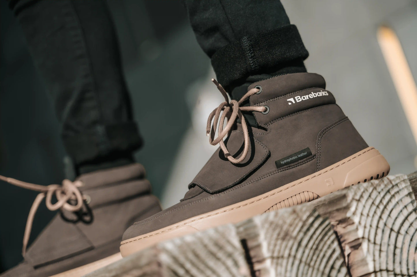 Barebarics | Blizzard | Höga barfotasneakers med nubuckläder Barebarics TJÅKKO